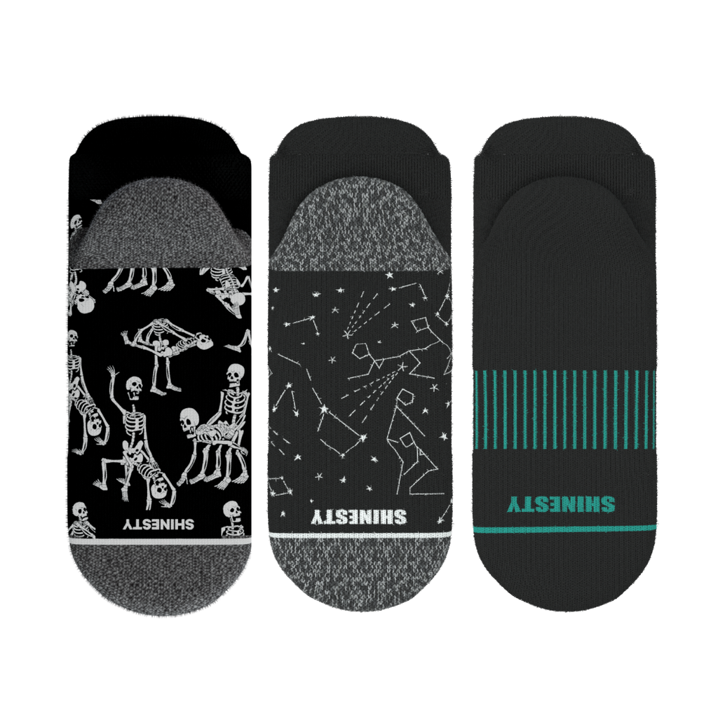 The Mostly Black | Heel Hammock™ Ankle Socks 3 Pack - Shinesty