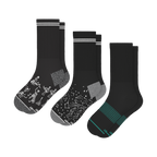 The Mostly Black | Heel Hammock™ Crew Socks 3 Pack - Shinesty
