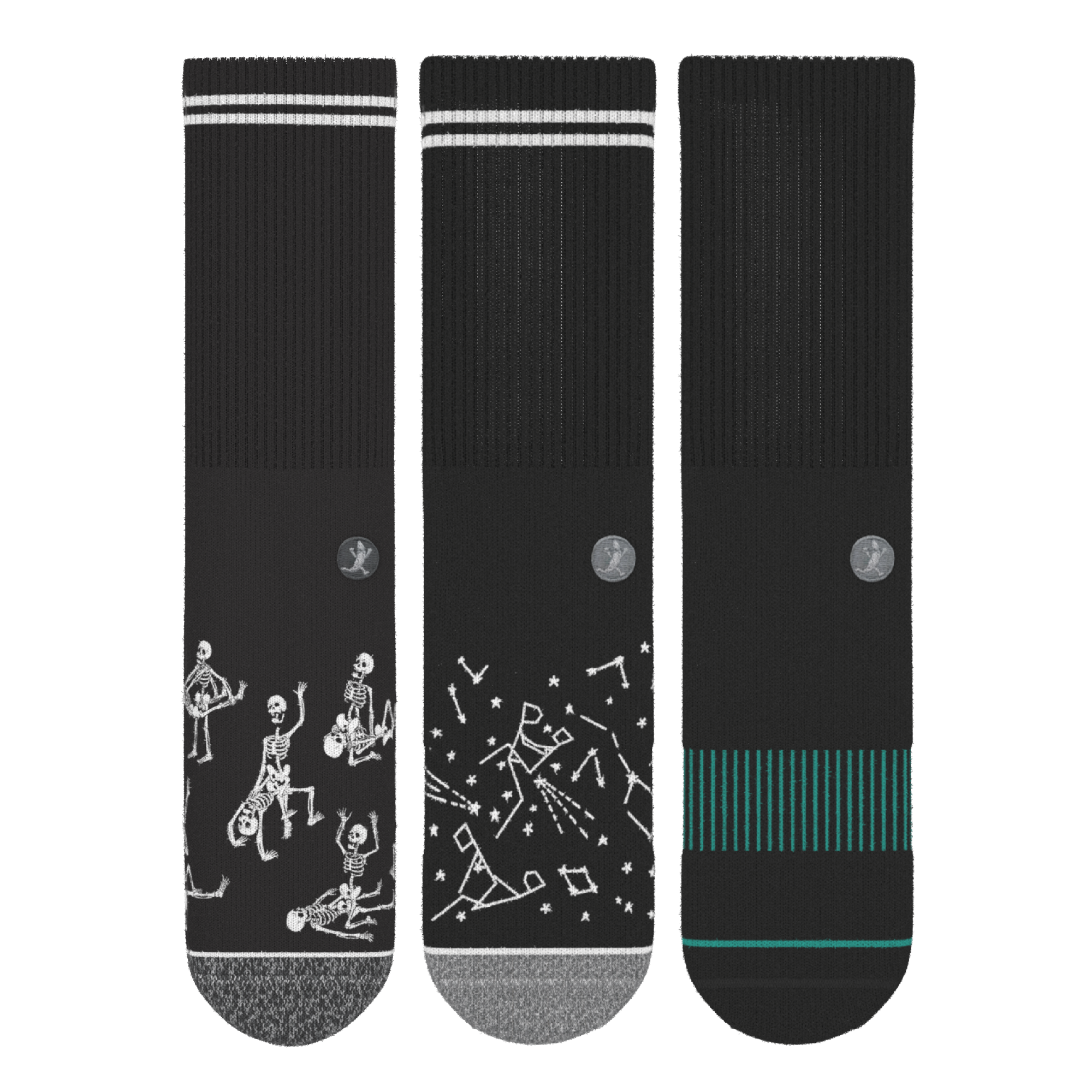 The Mostly Black | Heel Hammock™ Crew Socks 3 Pack - Shinesty
