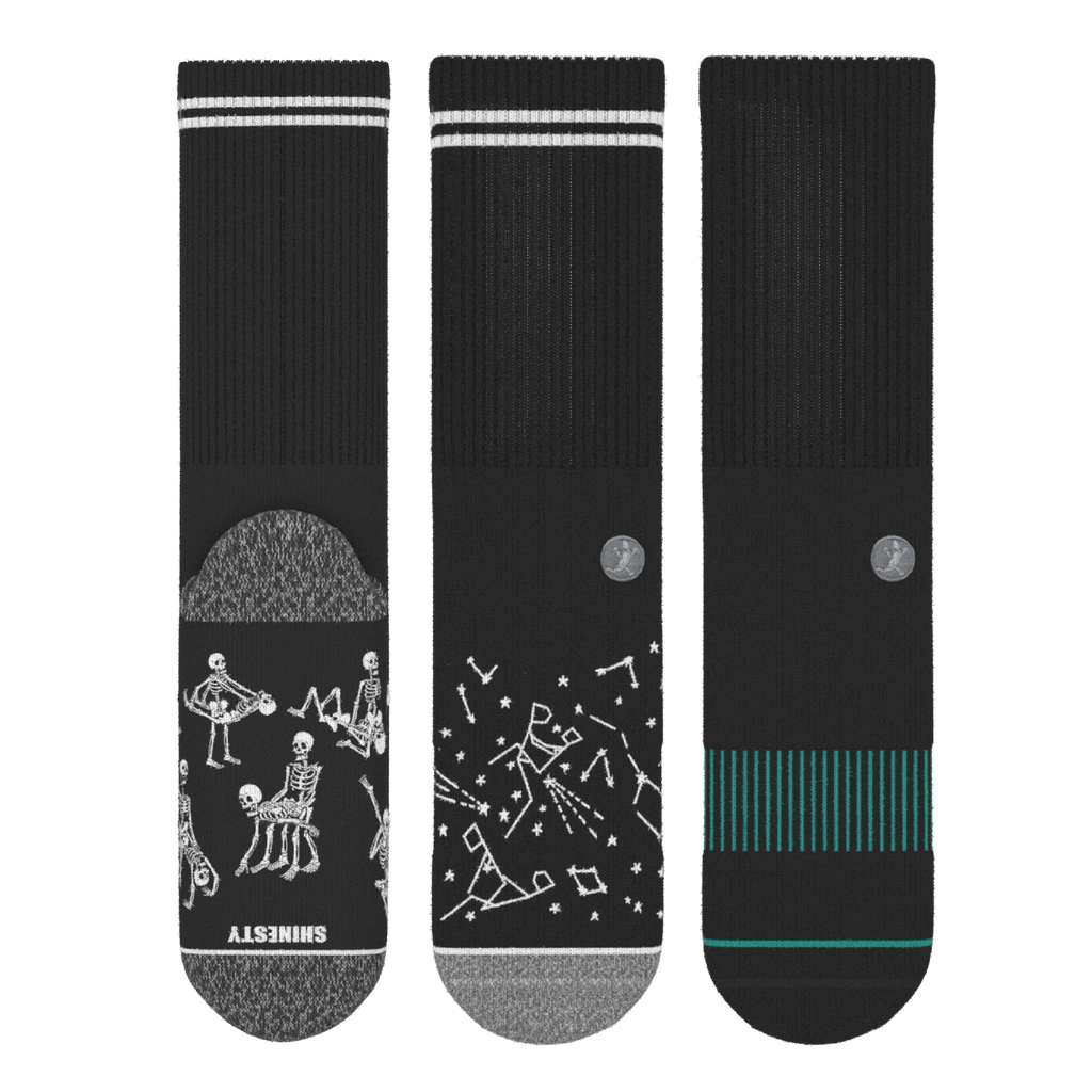 The Mostly Black | Heel Hammock™ Crew Socks 3 Pack - Shinesty