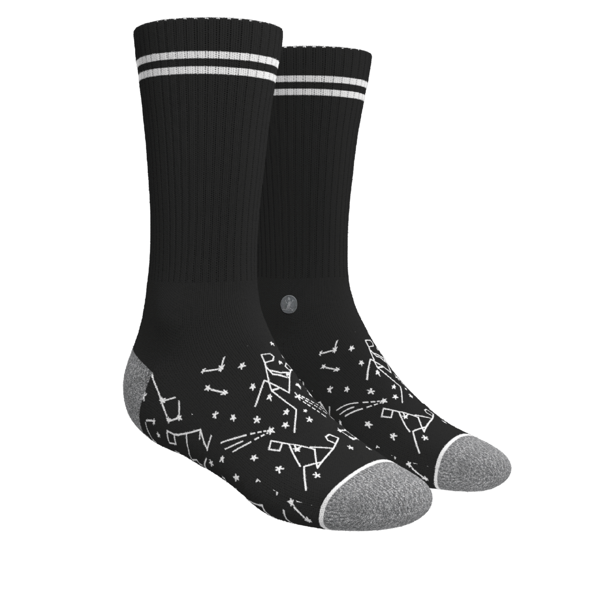 The Mostly Black | Heel Hammock™ Crew Socks 3 Pack - Shinesty