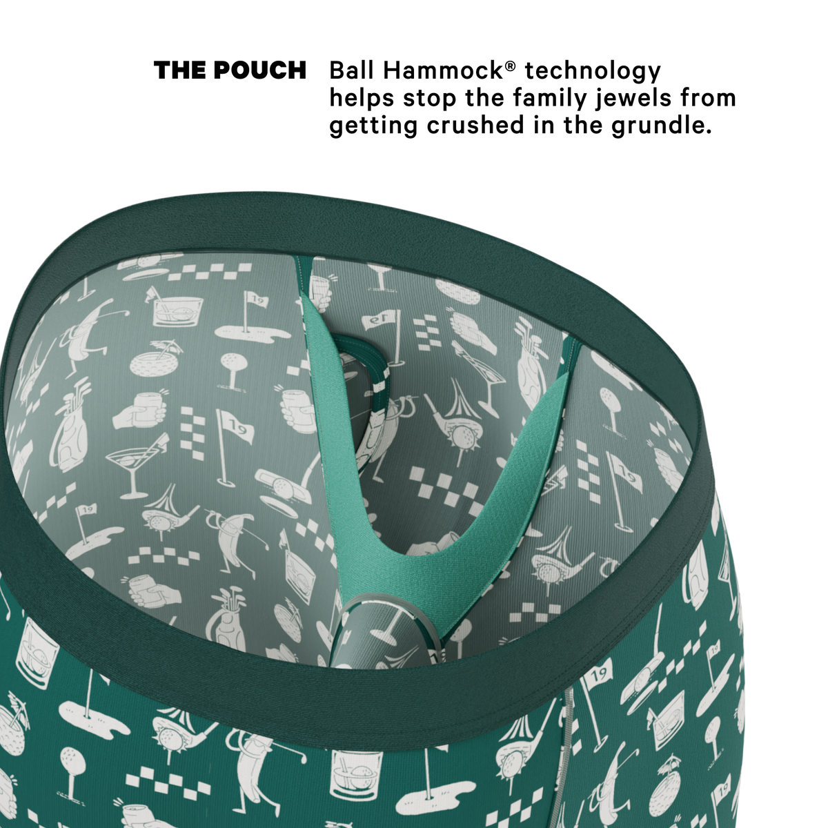 The Mulligan | Green Golf Ball Hammock® Boxer - Long Leg - Shinesty