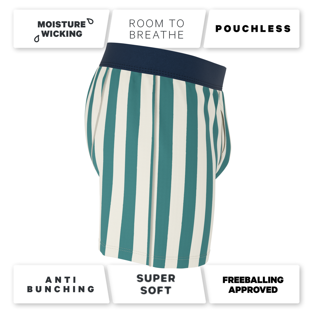 The Nantucket | Green Dock Stripe Boxers - Shinesty