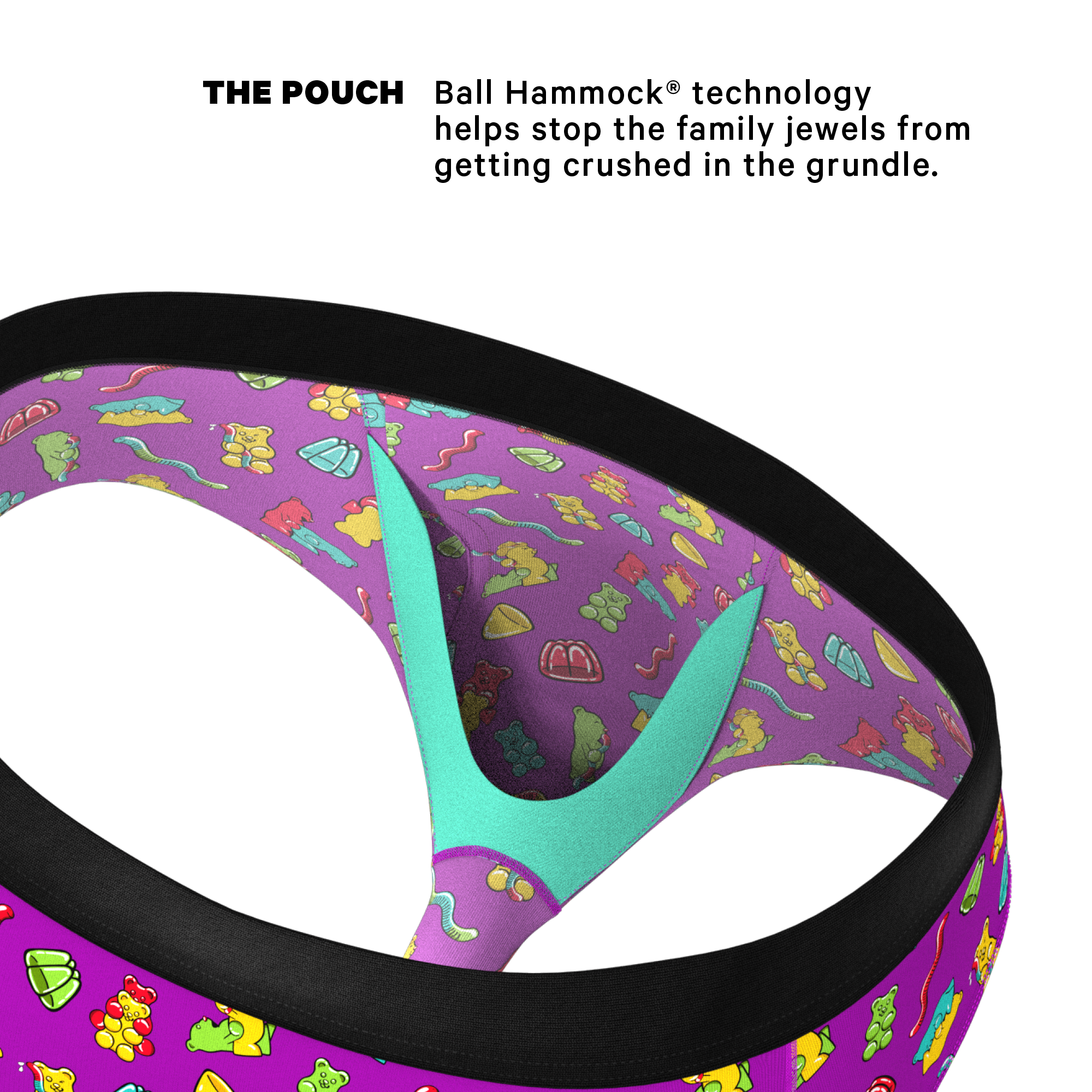 The Naughty Bears | Gummy Bear Ball Hammock® Pouch Underwear Briefs - Shinesty