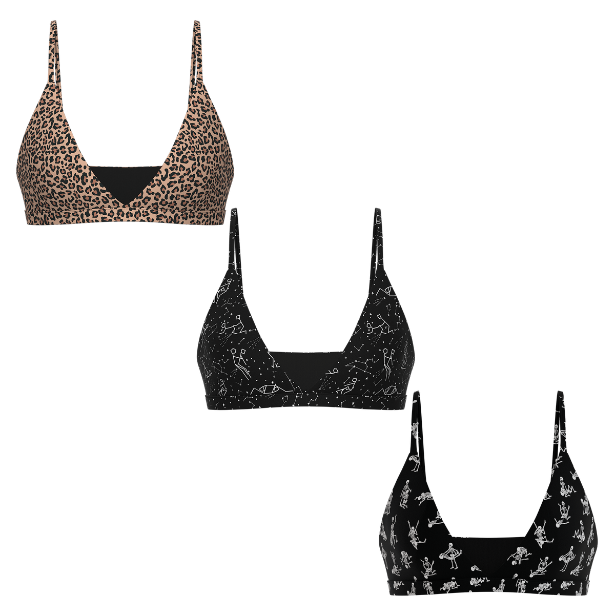 The Naughty Bests | Boob Hammock™ Triangle Bralette 3 Pack - Shinesty
