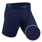The Navy Jones | Tonal Navy Ball Hammock® Boxer - Long Leg - Shinesty