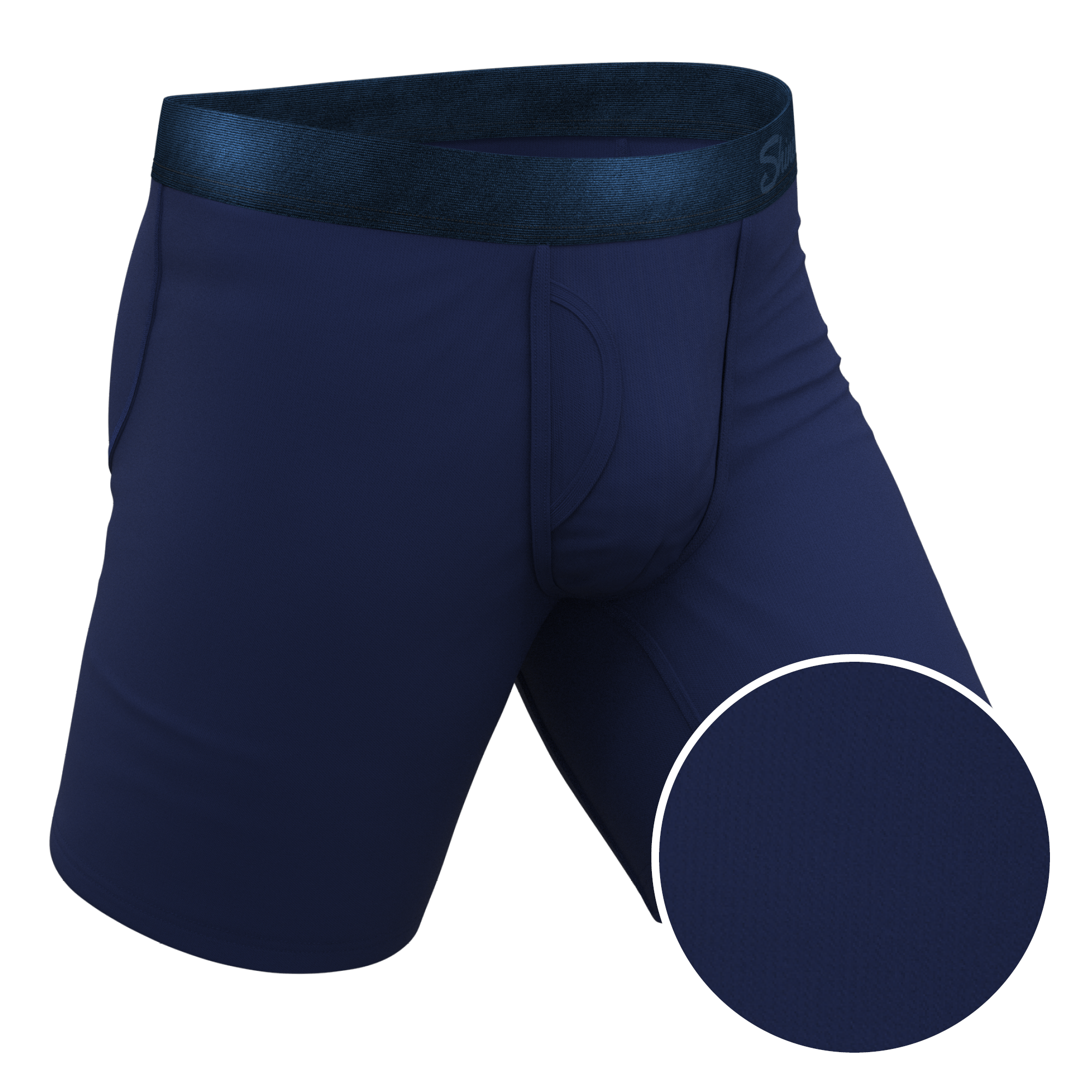 The Navy Jones | Tonal Navy Ball Hammock® Boxer - Long Leg - Shinesty