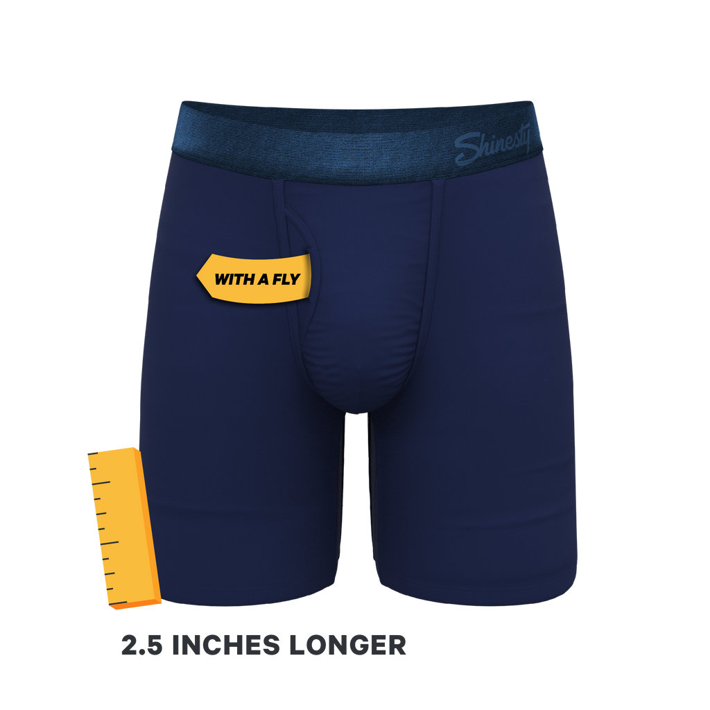 The Navy Jones | Tonal Navy Ball Hammock® Boxer - Long Leg - Shinesty