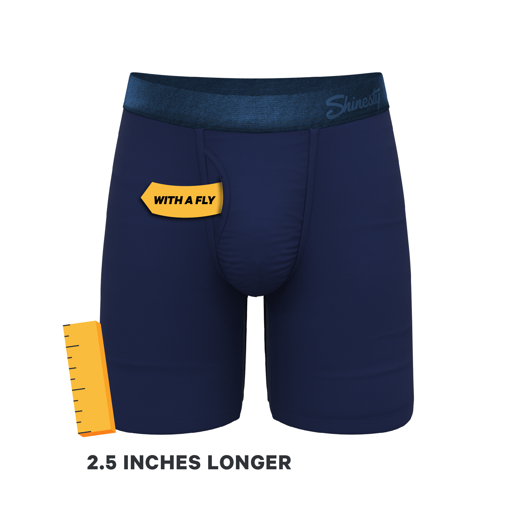 The Navy Jones | Tonal Navy Ball Hammock® Boxer - Long Leg - Shinesty