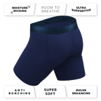 The Navy Jones | Tonal Navy Ball Hammock® Boxer - Long Leg - Shinesty