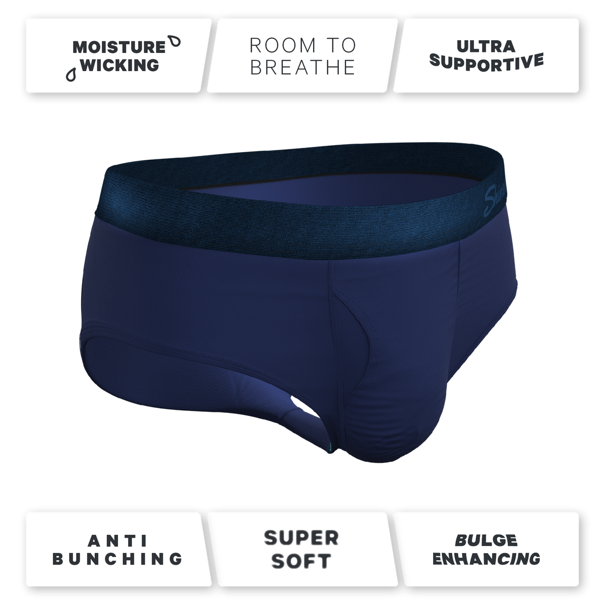 The Navy Jones | Tonal Navy Ball Hammock® Pouch Underwear Briefs - Shinesty