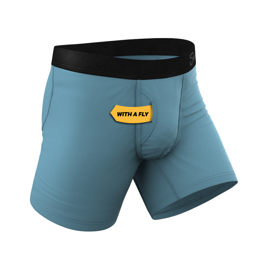 The Neptune | Slate Blue Ball Hammock® Pouch Underwear With Fly - Shinesty