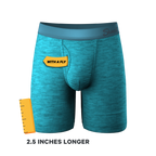 The Nerves of Teal | Teal Heather Ball Hammock® Boxer - Long Leg - Shinesty