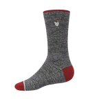 The Nice Cockerel | Heather Gray and Red Heel Hammock™ Crew Socks - Shinesty