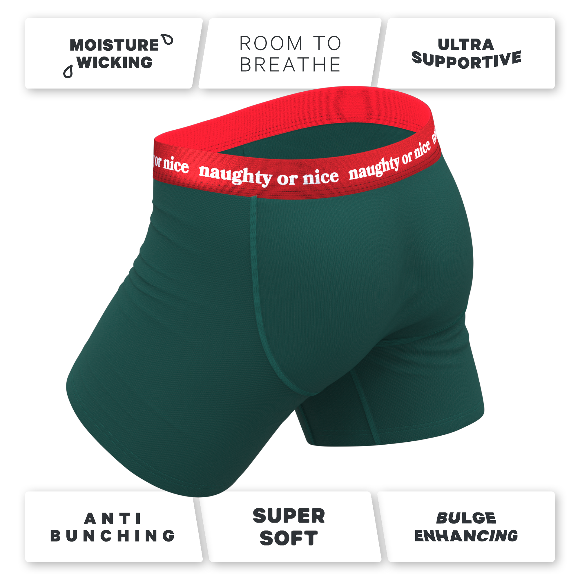 The Nice List | Flirty Waistband Ball Hammock® Pouch Underwear With Fly - Shinesty