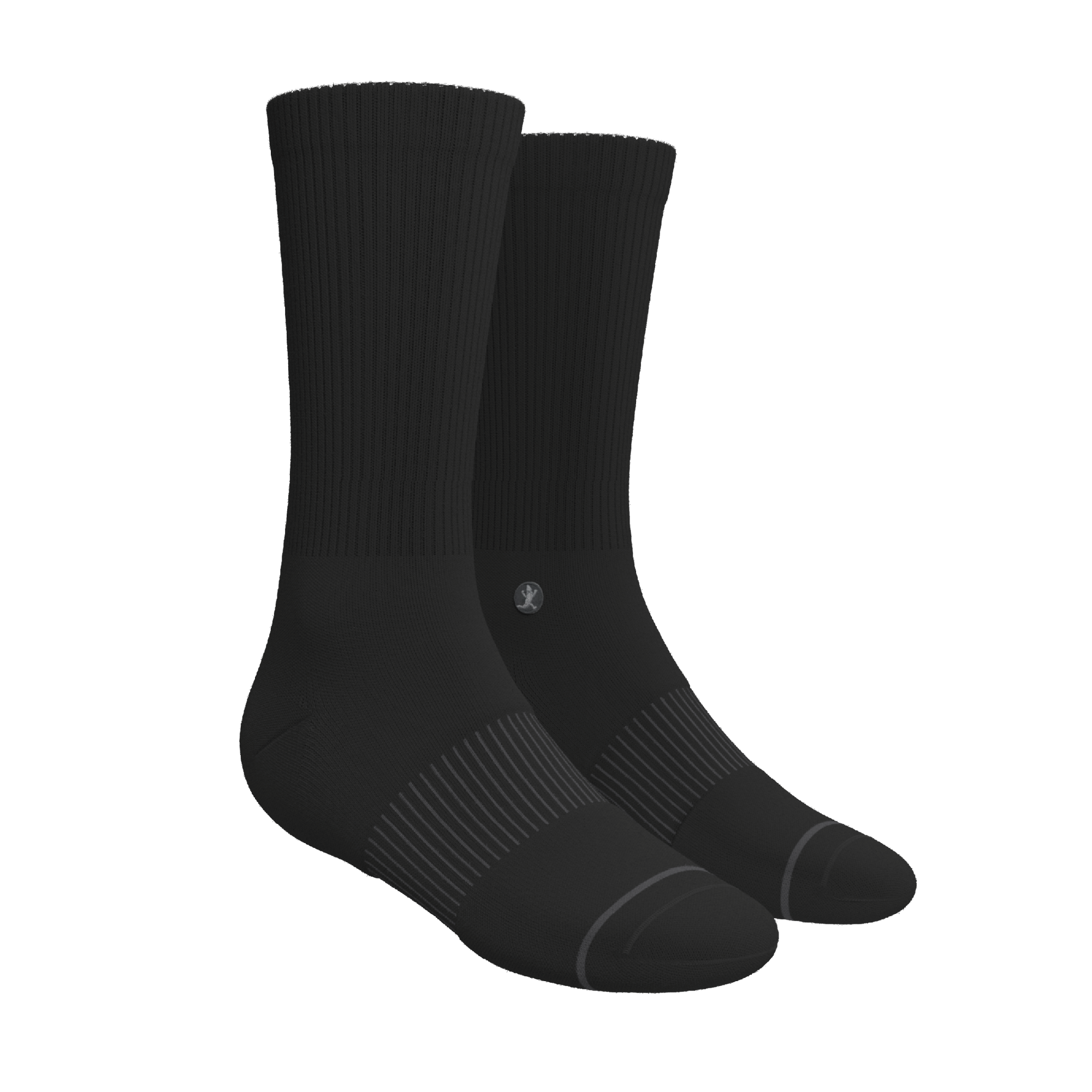 The Night Op | Plain Black Heel Hammock™ Crew Socks - Shinesty