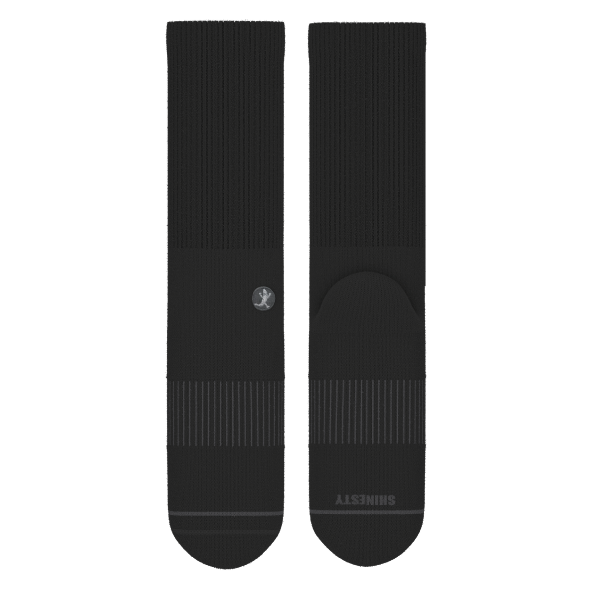 The Night Op | Plain Black Heel Hammock™ Crew Socks - Shinesty