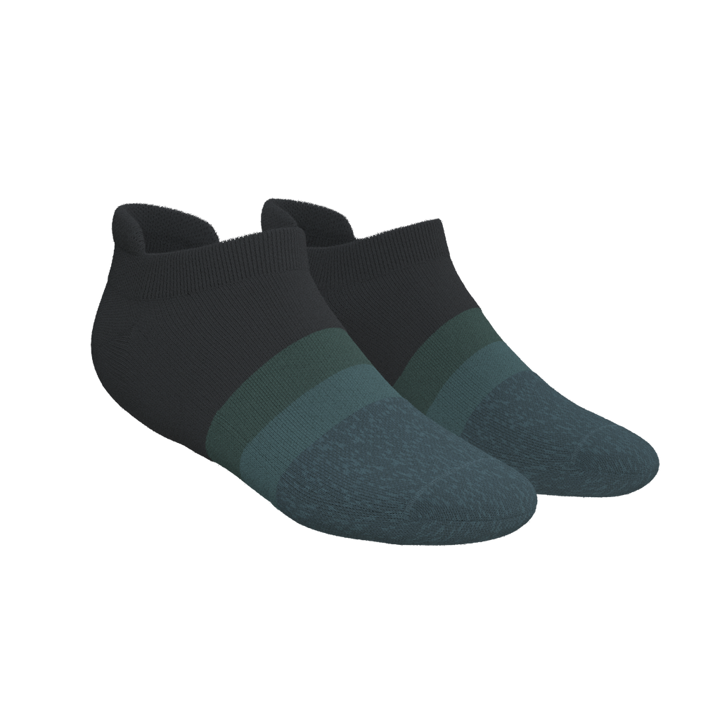 The Night Owl | Black and Teal Heel Hammock™ Ankle Socks - Shinesty