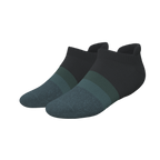 The Night Owl | Black and Teal Heel Hammock™ Ankle Socks - Shinesty