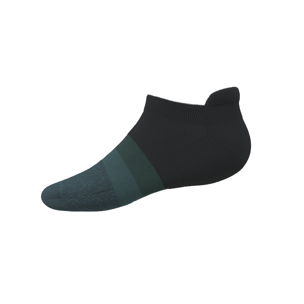 The Night Owl | Black and Teal Heel Hammock™ Ankle Socks - Shinesty