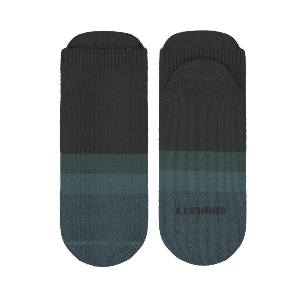 The Night Owl | Black and Teal Heel Hammock™ Ankle Socks - Shinesty