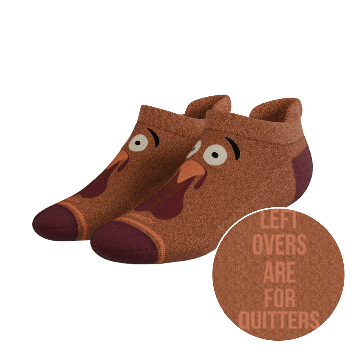 The No Leftovers | Thanksgiving Turkey Heel Hammock™ Ankle Socks - Shinesty