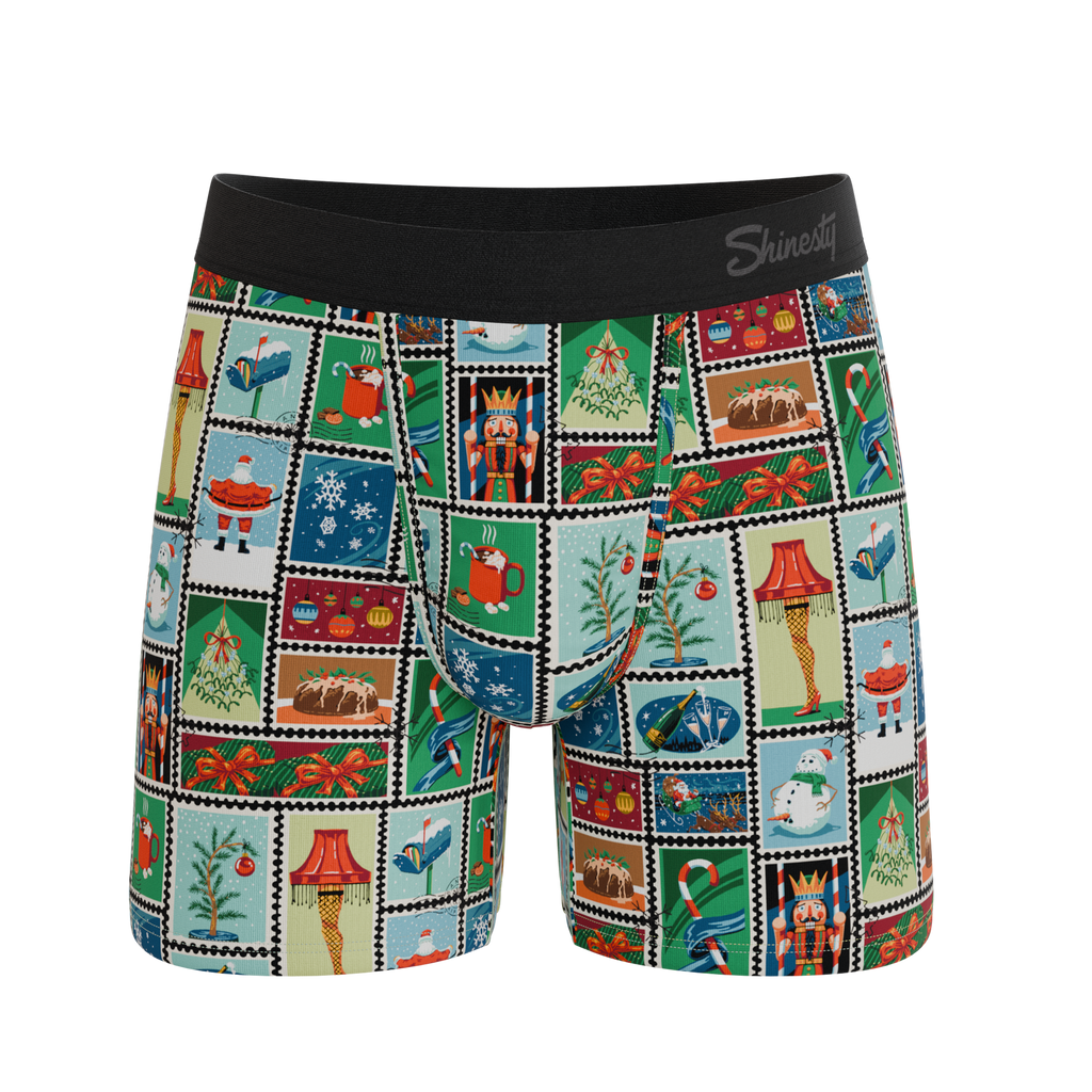 The North Pole Postage | Christmas Stamps Ball Hammock® Pouch Underwear - Shinesty