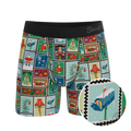 The North Pole Postage | Christmas Stamps Ball Hammock® Pouch Underwear With Fly - Shinesty
