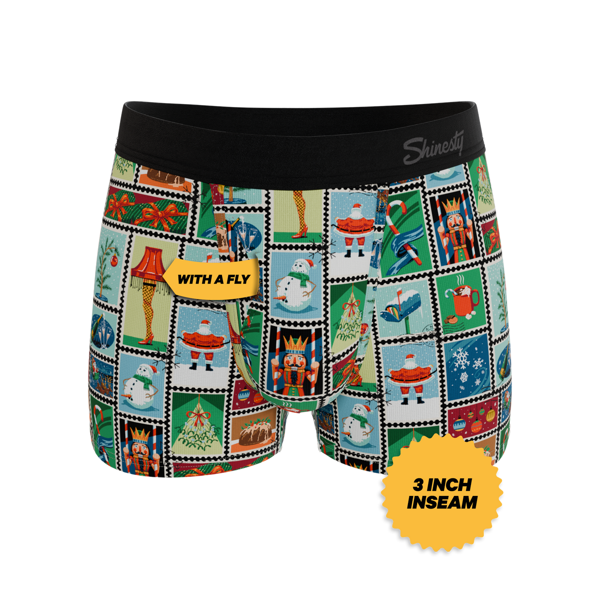 The North Pole Postage | Christmas Stamps Ball Hammock® Pouch Trunks Underwear - Shinesty