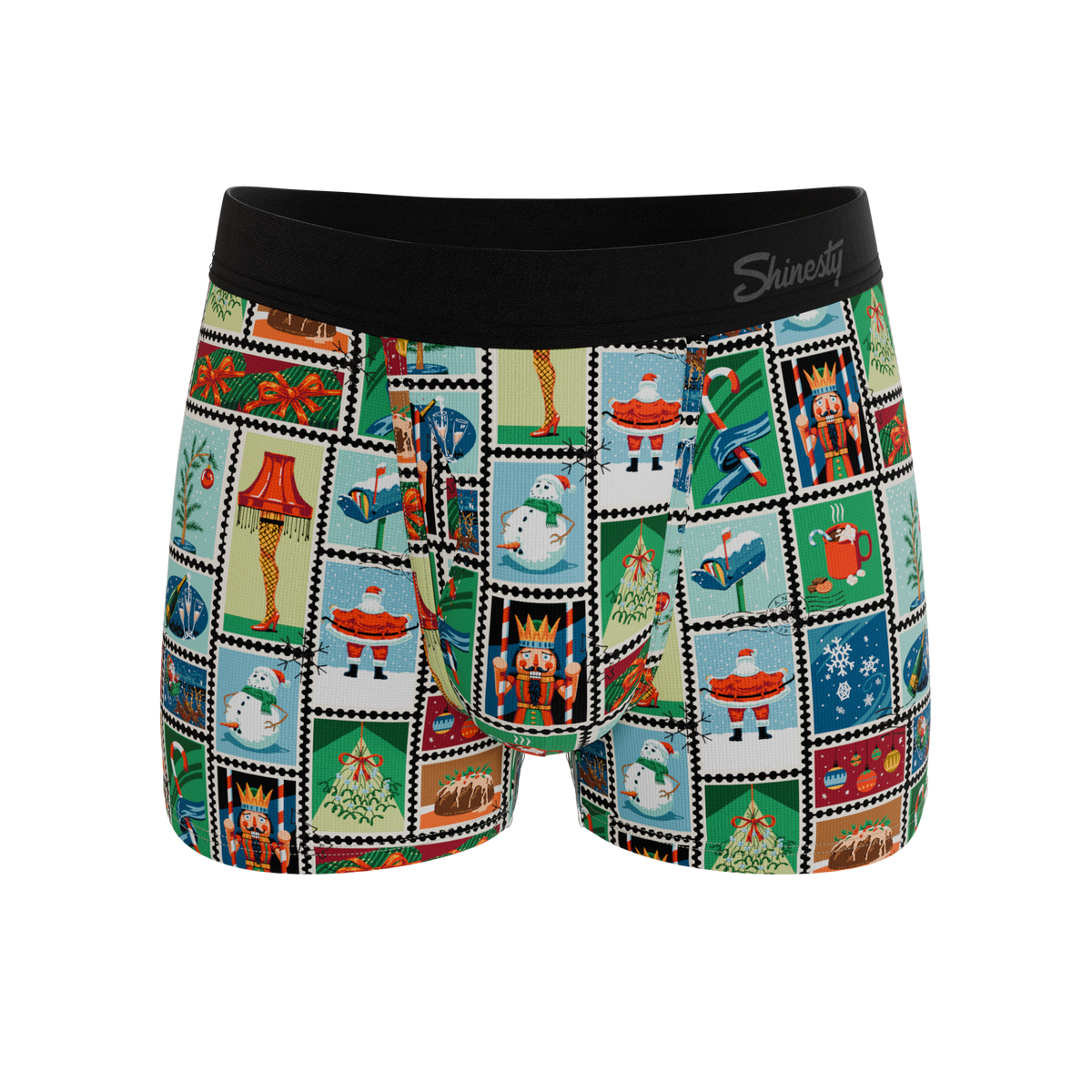 The North Pole Postage | Christmas Stamps Ball Hammock® Pouch Trunks Underwear - Shinesty