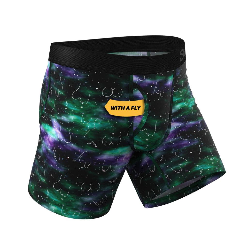 The Milky Way | Northern Lights Ball Hammock® Pouch Underwear With Fly - Shinesty