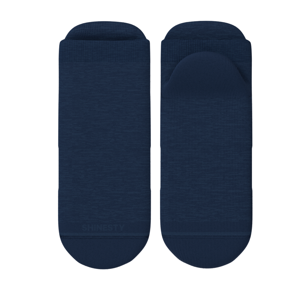 The Ocean Blue | Chambray Heather Heel Hammock™ Ankle Socks - Shinesty