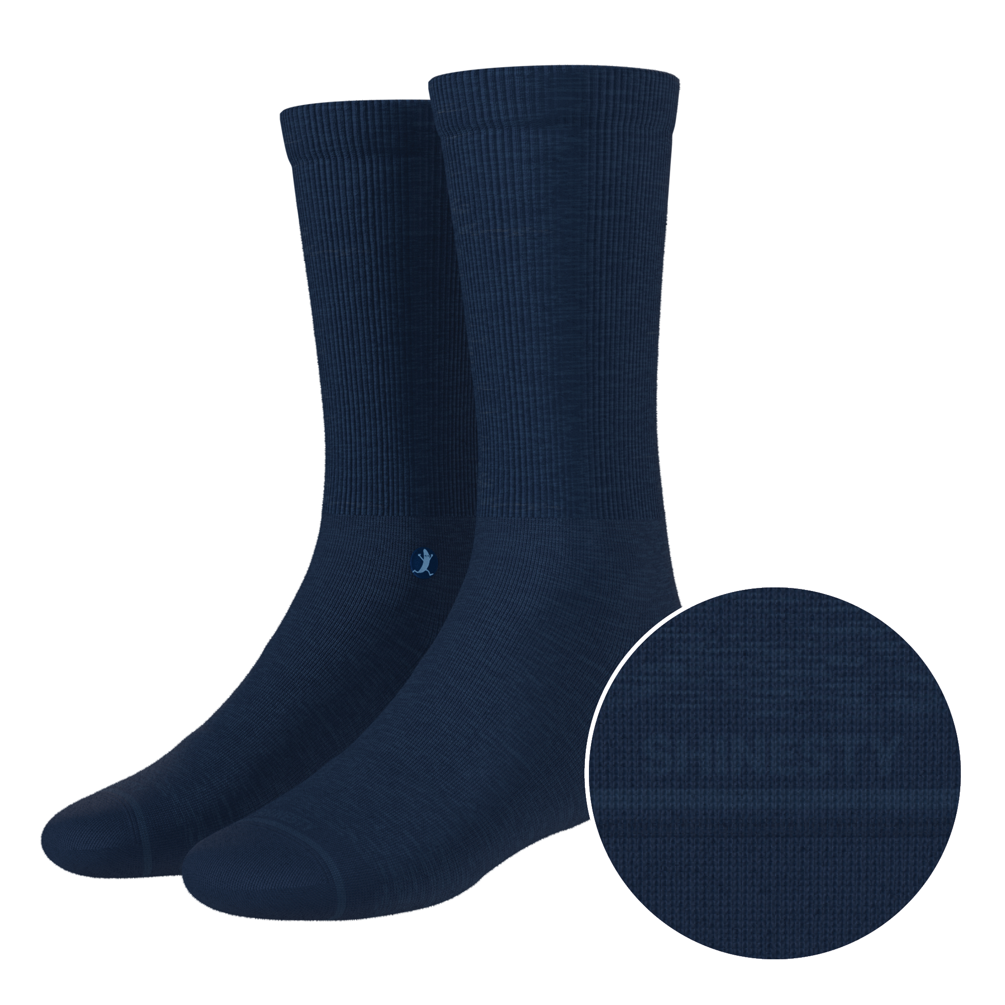 The Ocean Blue | Chambray Heather Heel Hammock™ Crew Socks - Shinesty