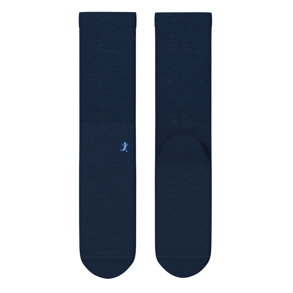 The Ocean Blue | Chambray Heather Heel Hammock™ Crew Socks - Shinesty