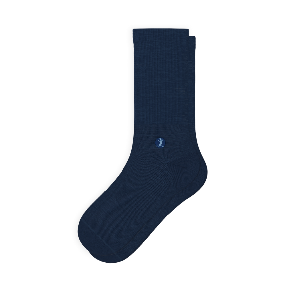 The Ocean Blue | Chambray Heather Heel Hammock™ Crew Socks - Shinesty
