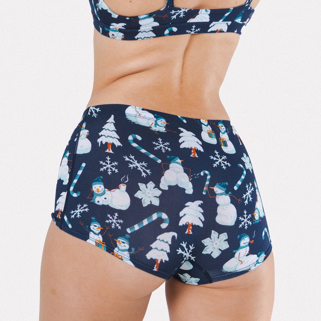 The Big Blizzard | Naughty Snowmen Modal Boyshort Underwear - Shinesty