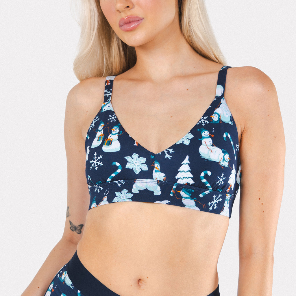 The Big Blizzard | Naughty Snowmen Boob Hammock™ Plunge Bralette - Shinesty