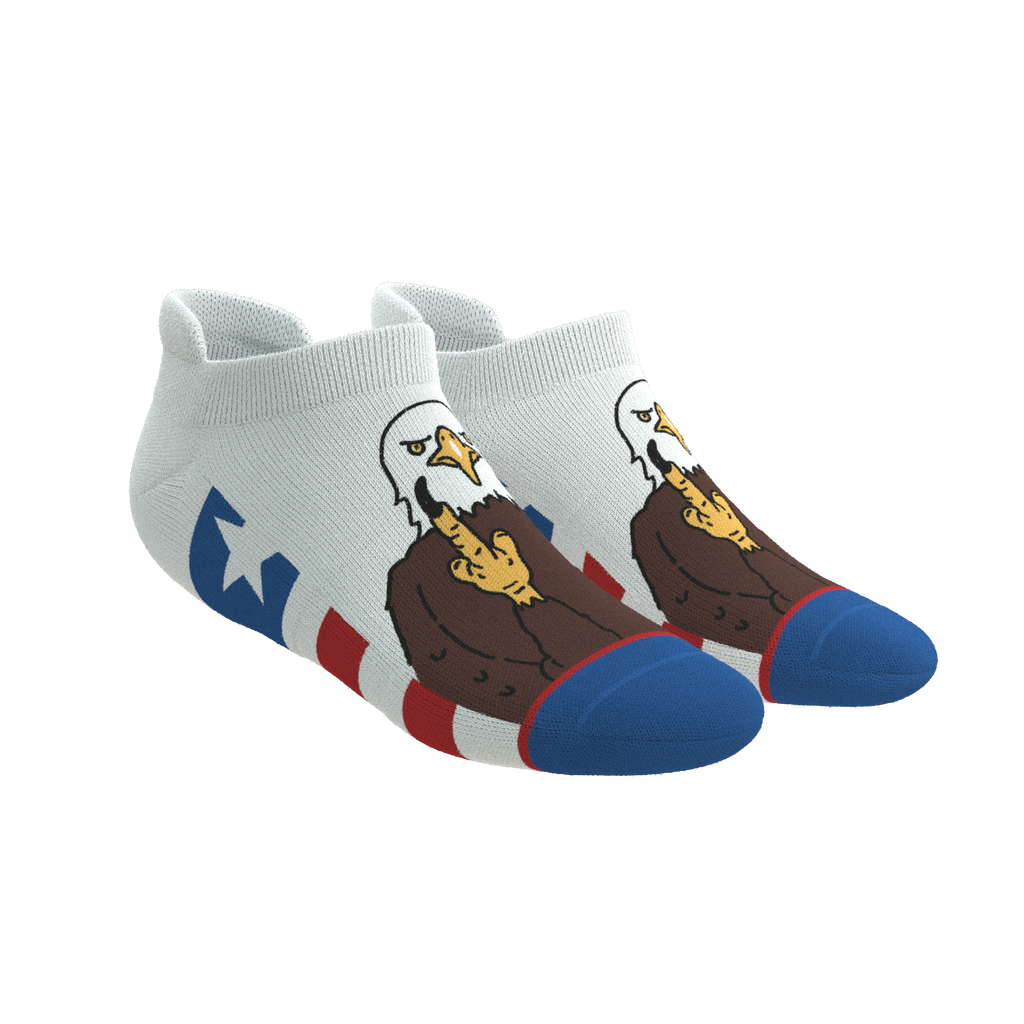 The One Finger Salute | American Flag Heel Hammock™ Ankle Socks - Shinesty