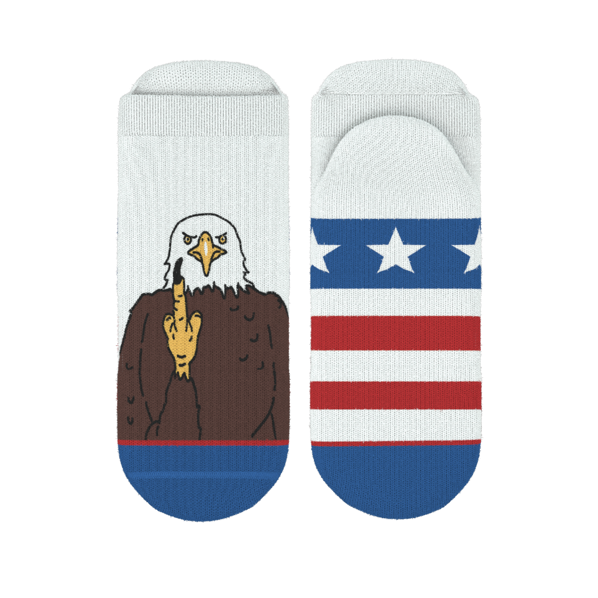 The One Finger Salute | American Flag Heel Hammock™ Ankle Socks - Shinesty
