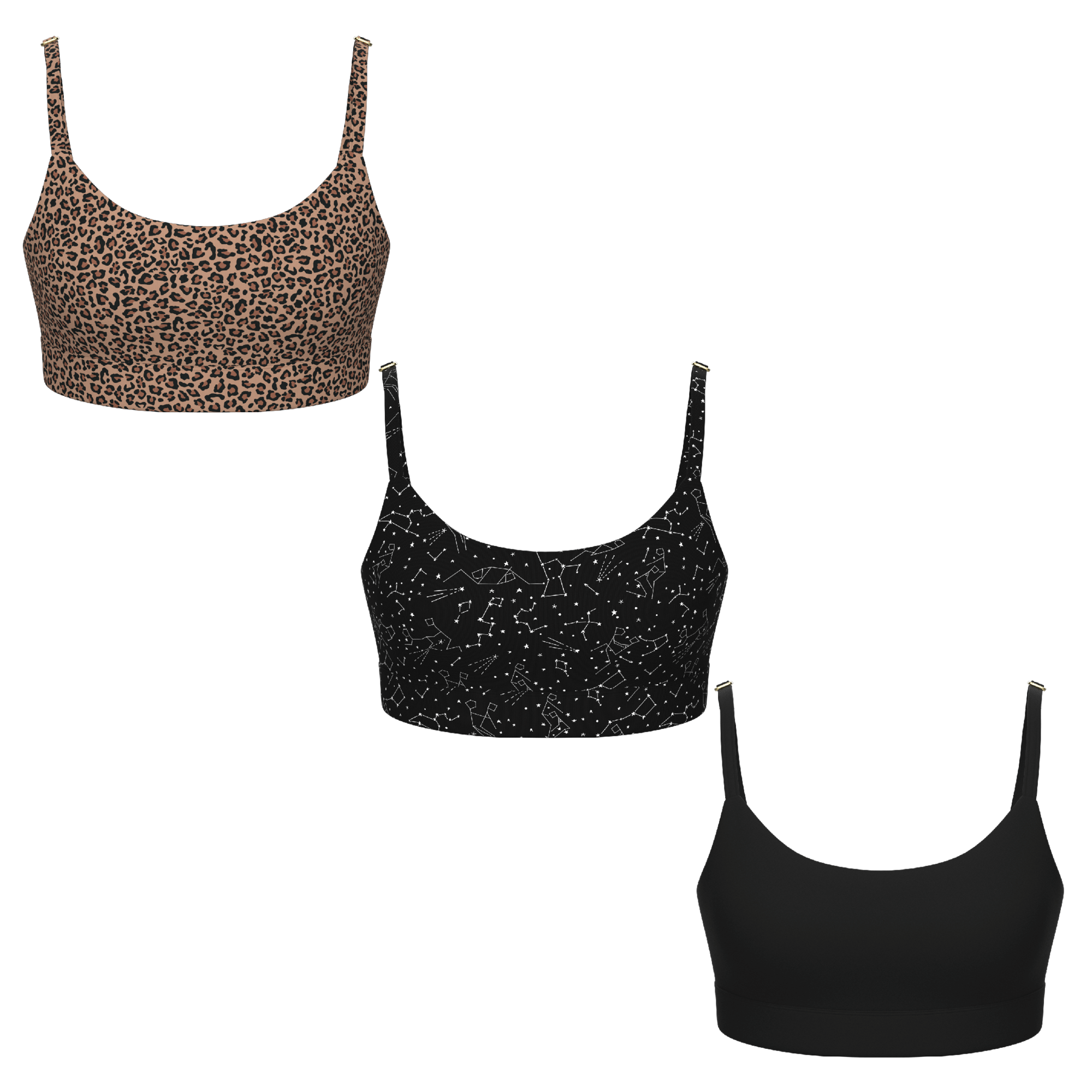 The One Of Each | Women's Boob Hammock™ Bralette 3 Pack - Shinesty