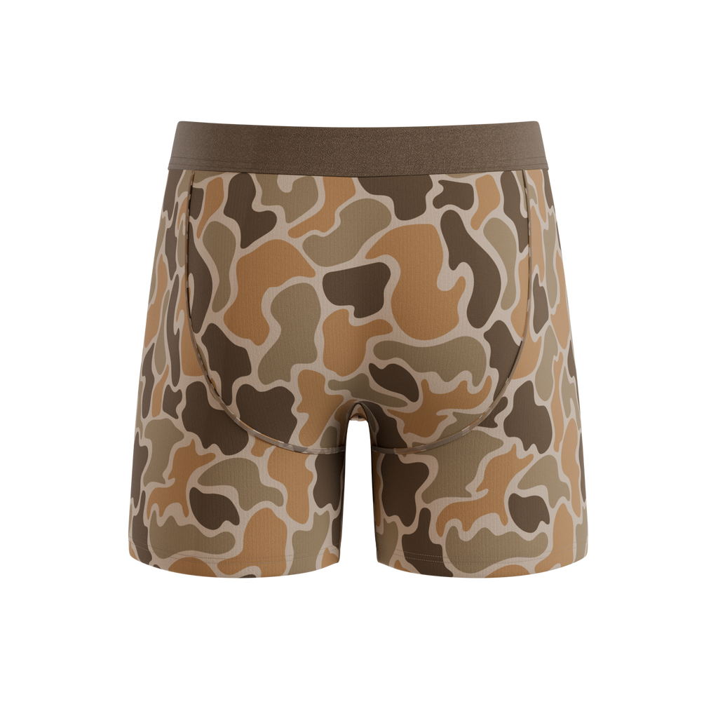 The Out Of Sight | Light Duck Camo Ball Hammock® Pouch Underwear With Fly - Shinesty