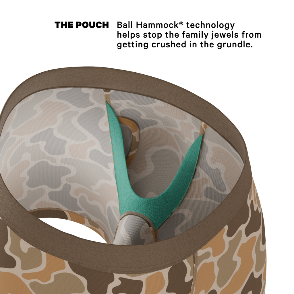 The Out Of Sight | Light Duck Camo Ball Hammock® Pouch Underwear With Fly - Shinesty