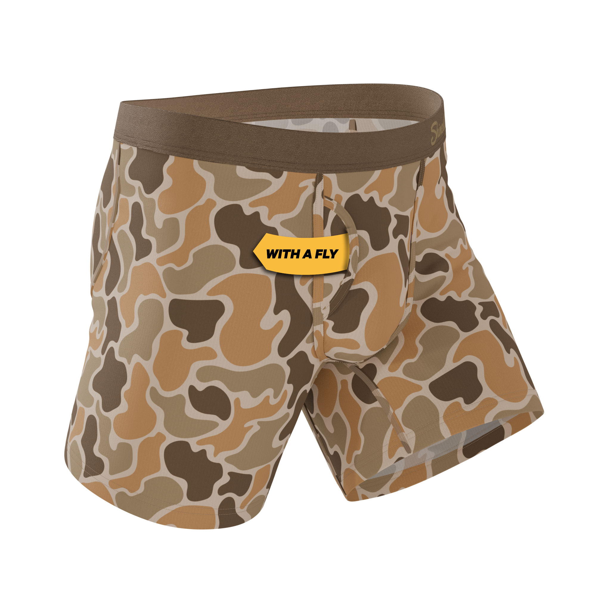 The Out Of Sight | Light Duck Camo Ball Hammock® Pouch Underwear With Fly - Shinesty