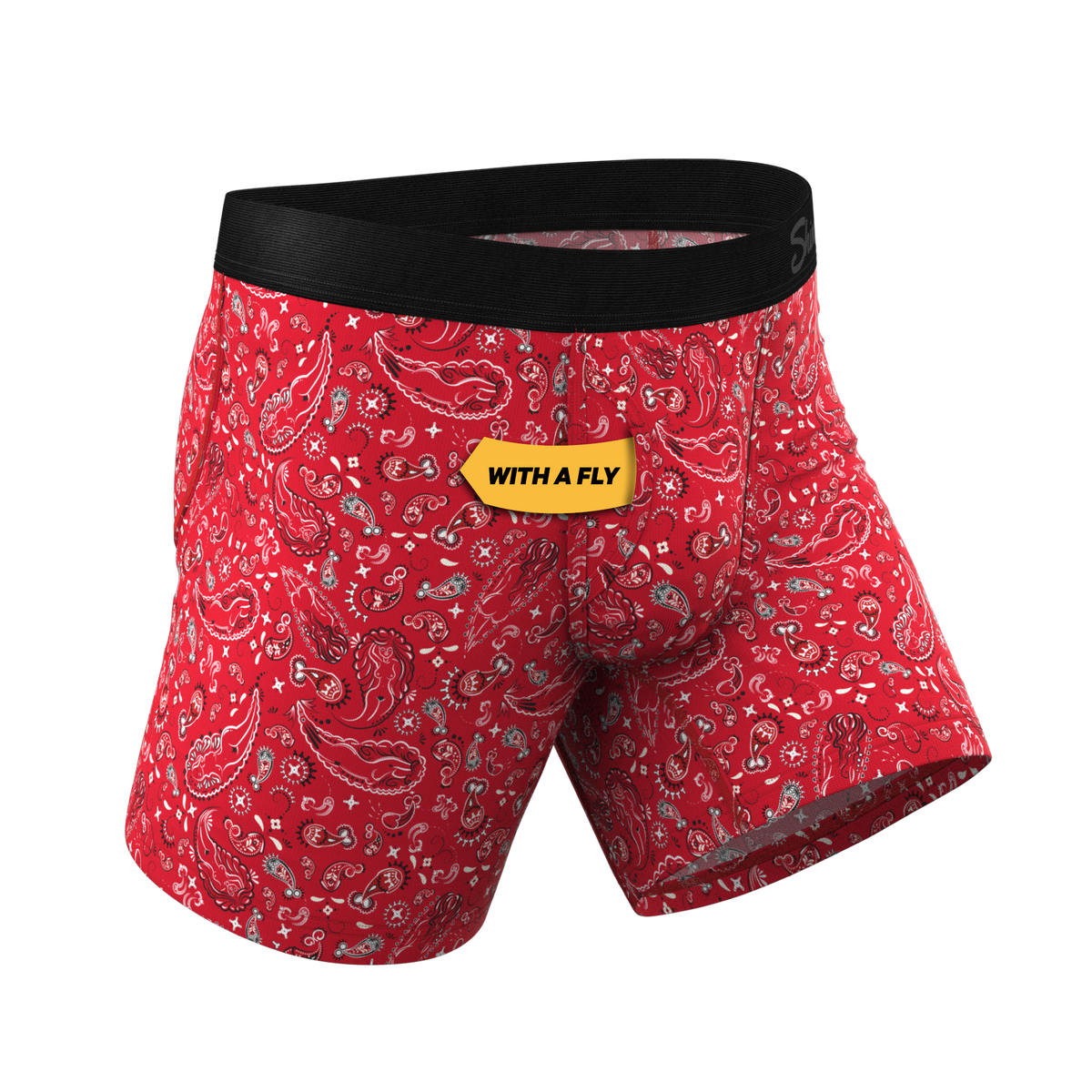 The Outlaw | Naughty Paisley Ball Hammock® Pouch Underwear With Fly - Shinesty