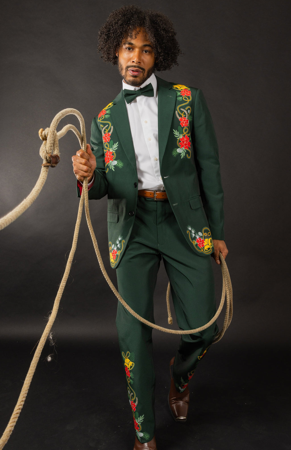 The Holiday Ham | Dark Green Holiday Placement Suit - Shinesty