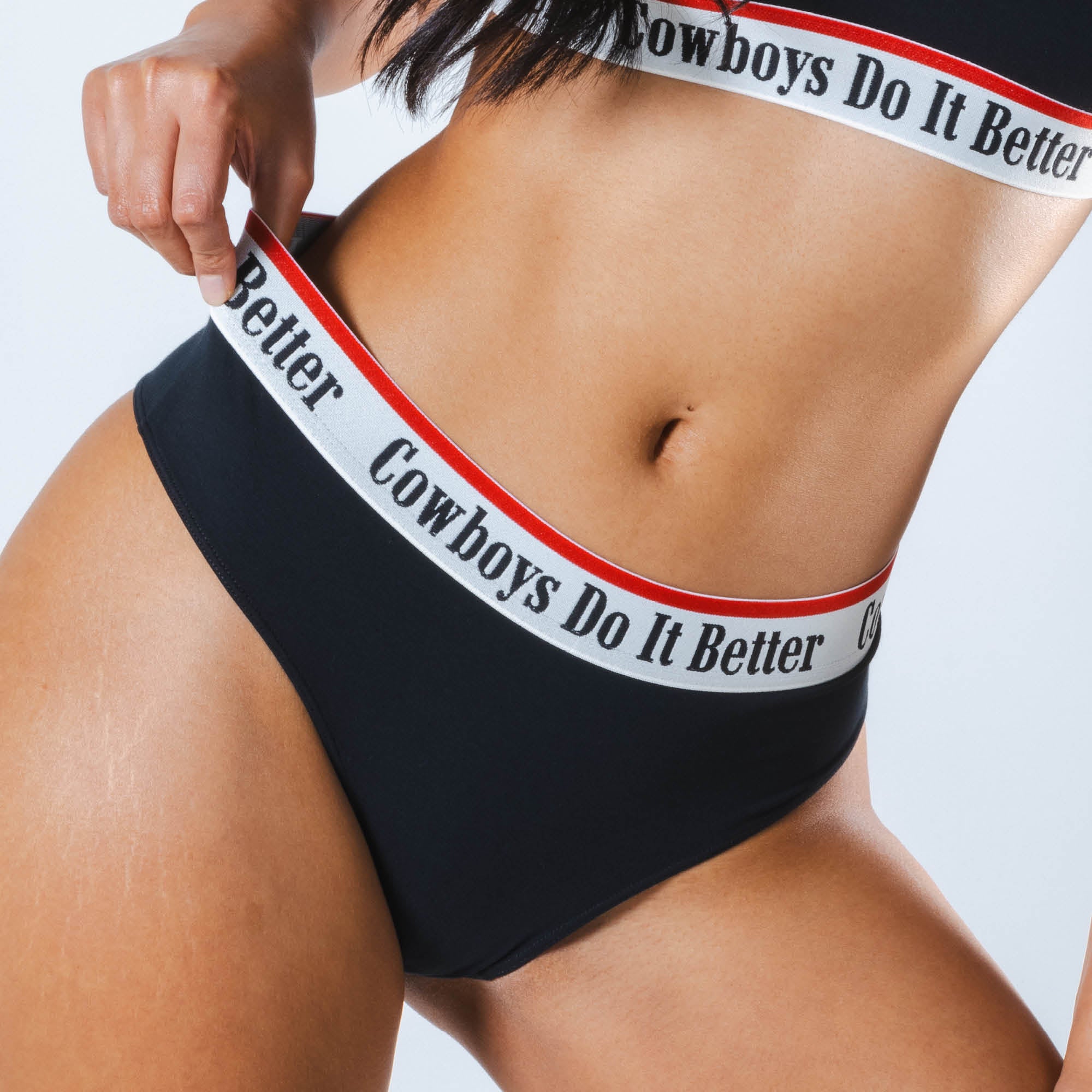 The Cowboys Do It Better | Black Shinesty x Diamond Cross Ranch Cheeky Underwear with Waistband - Shinesty