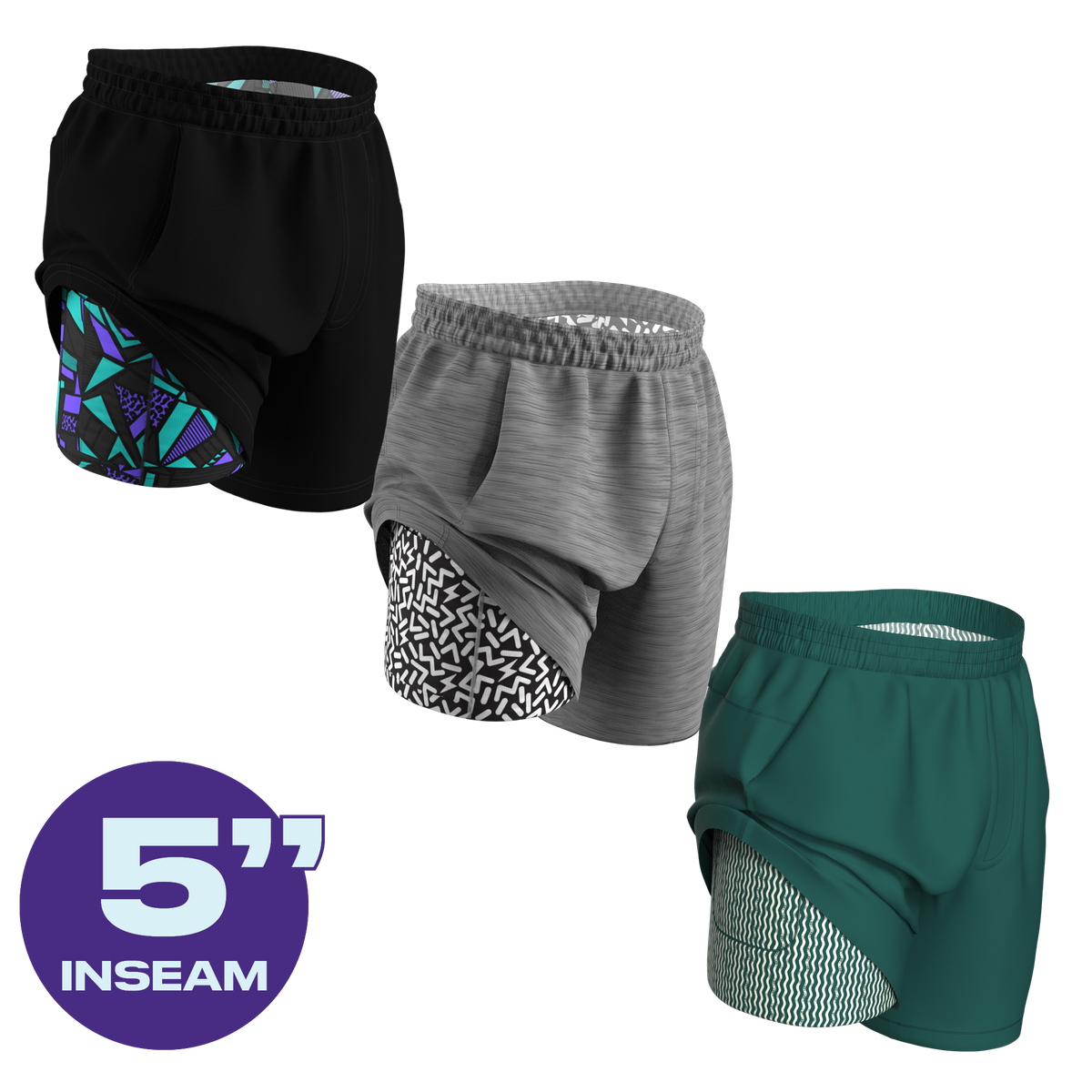 The PR | Ball Hammock® 5 Inch Athletic Shorts 3 Pack - Shinesty