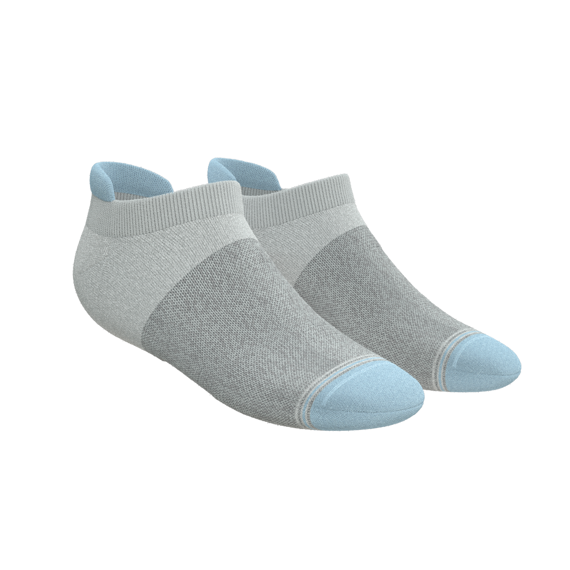 The Pacific Blue | Blue Grey Tri Color Block Heel Hammock™ Ankle Socks 3 Pack - Shinesty