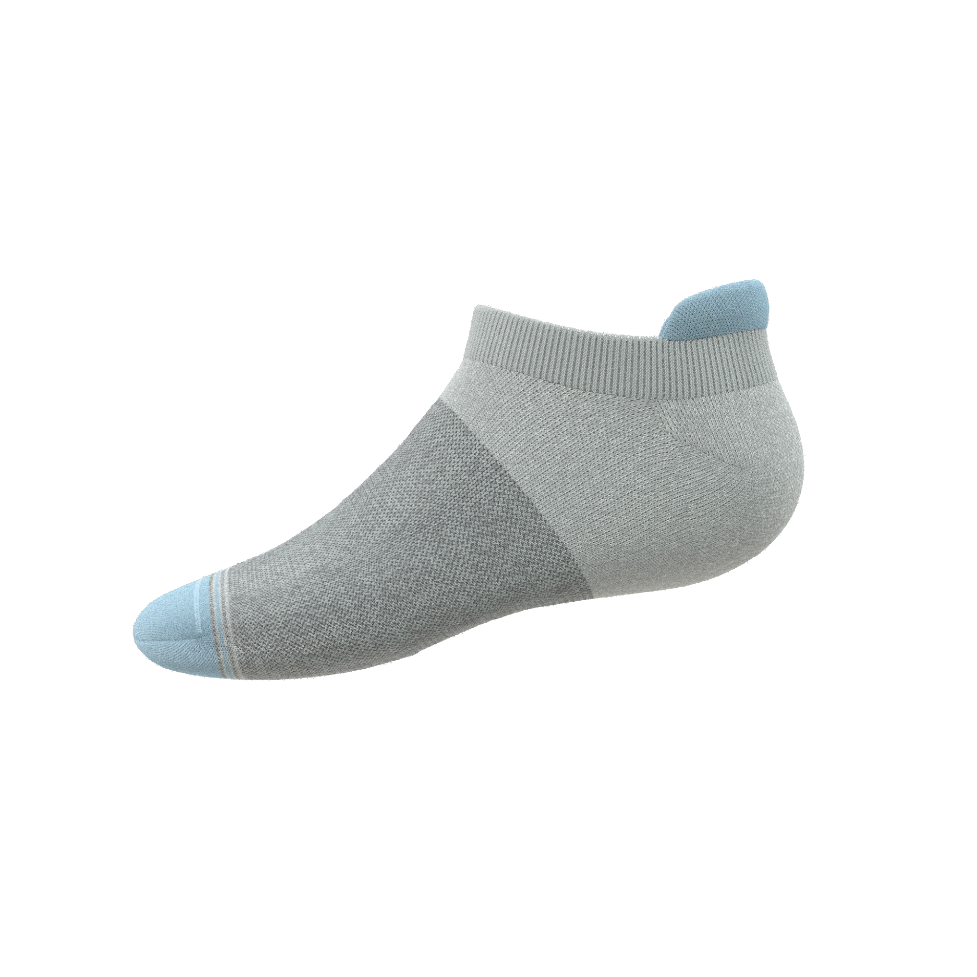 The Pacific Blue | Blue Grey Tri Color Block Heel Hammock™ Ankle Socks 3 Pack - Shinesty