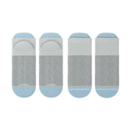 The Pacific Blue | Blue Grey Tri Color Block Heel Hammock™ Ankle Socks 3 Pack - Shinesty